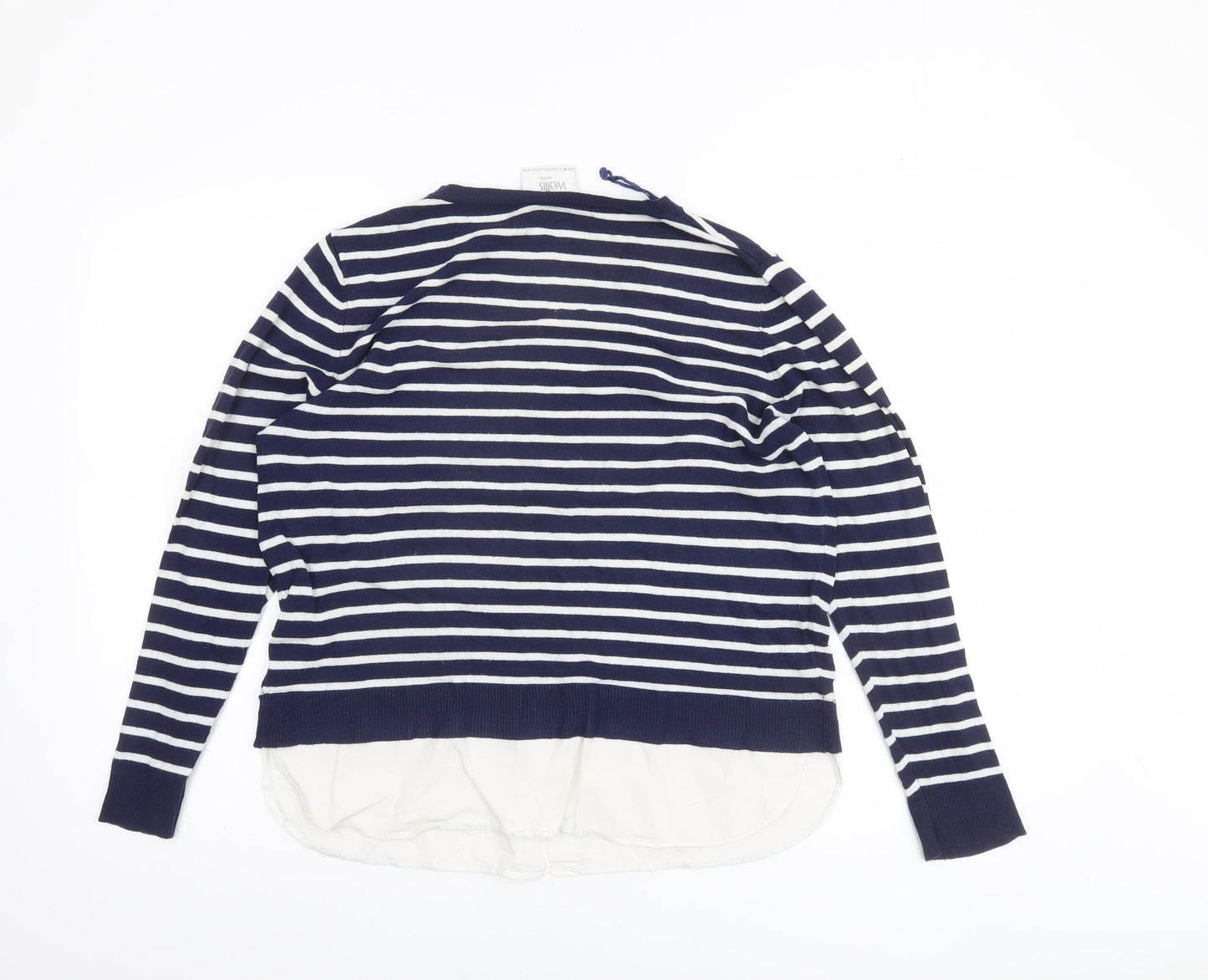 Wallis Petite Women's Blue Striped Crew Neck Long Sleeve Pullover Jumper M