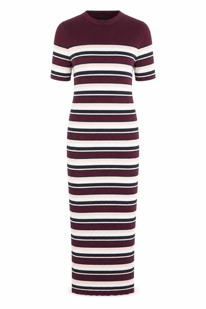 Dorothy Perkins Women’s Multicoloured Striped Midi Bodycon Dress Size 12