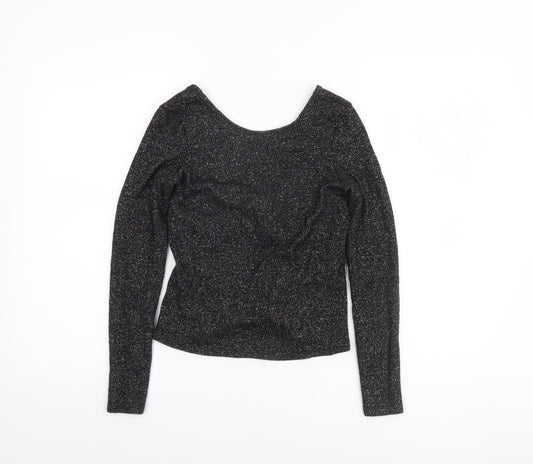 Zara Women Black Glitter Slim Pullover Jumper XS