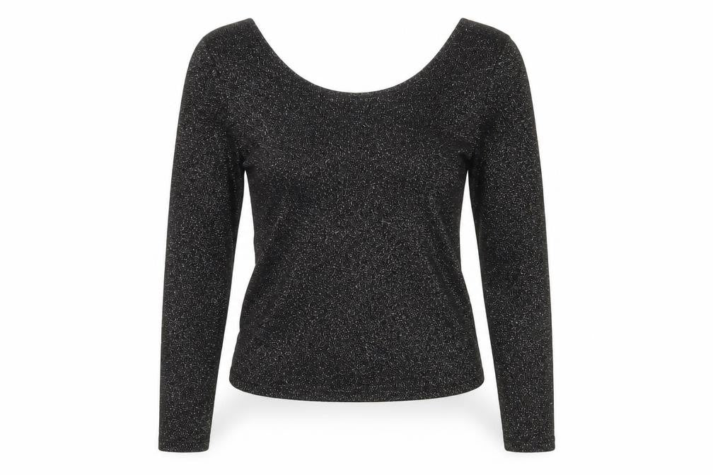 Zara Women Black Glitter Slim Pullover Jumper XS