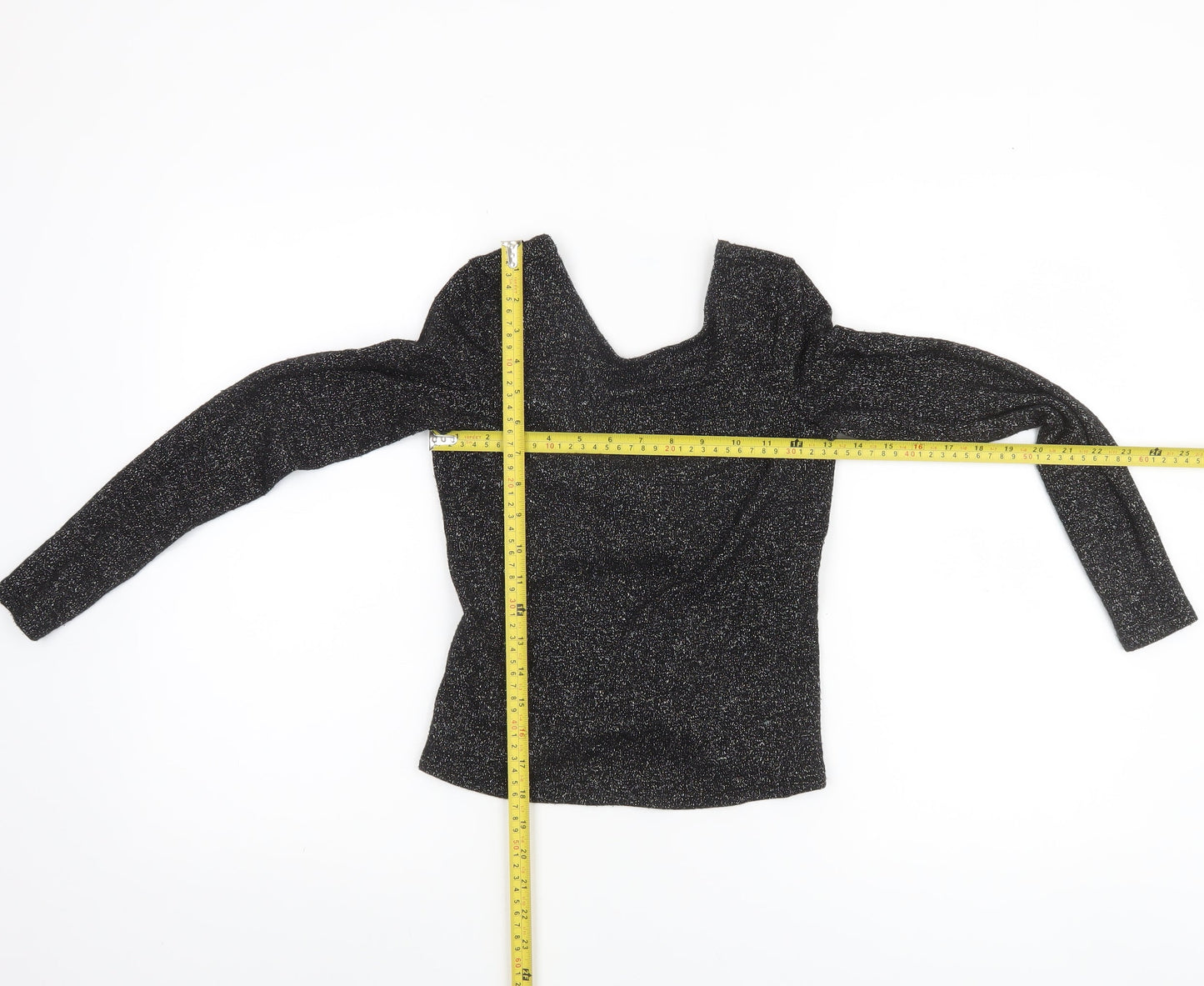 Zara Women Black Glitter Slim Pullover Jumper XS