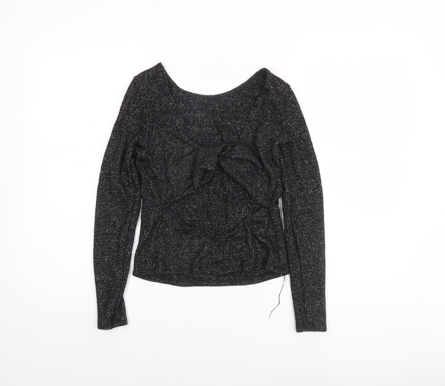 Zara Women Black Glitter Slim Pullover Jumper XS