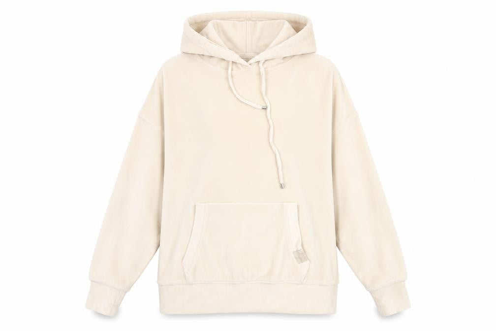George Women’s Beige Velour Pullover Hoodie Size 4-6