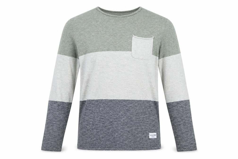 Jack & Jones Men's Multicoloured Striped Cotton Crew Neck Jumper Size M