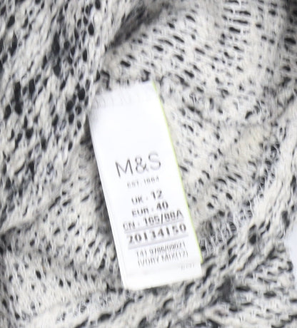 Marks & Spencer Women’s Grey Open-Knit Pullover Jumper Size 12