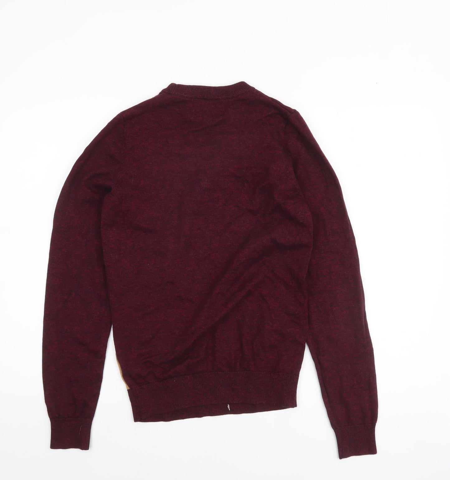 Next Men's Red Christmas Reindeer Jumper XS Crew Neck Cotton