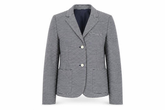 Gap Women’s Navy Striped Modern Blazer UK 10 Cotton Blend Jacket