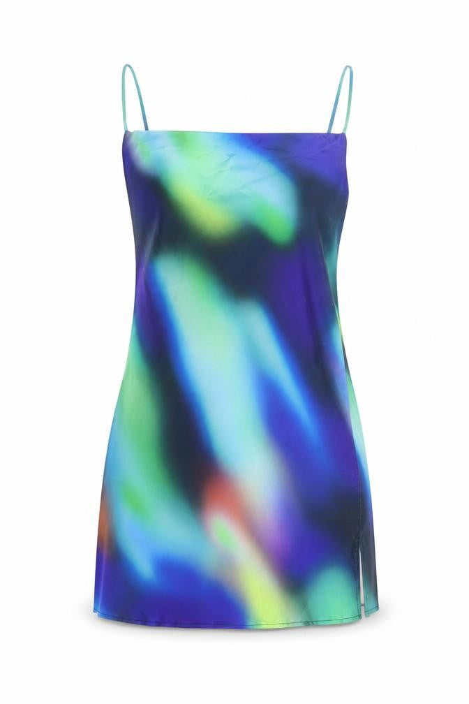 Bershka Women Multicoloured Size 8 Slip Dress Summer Satin