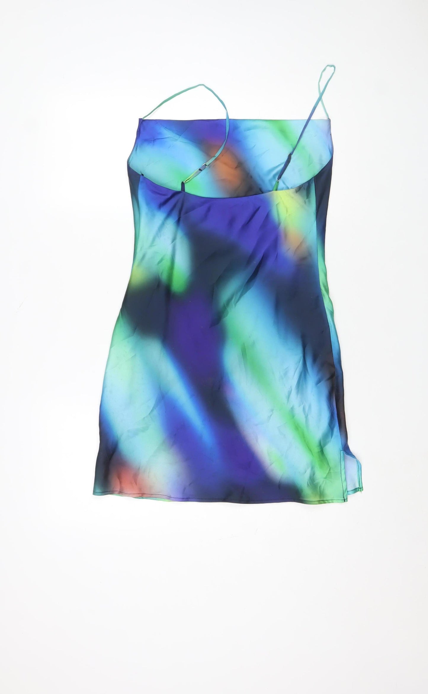Bershka Women Multicoloured Size 8 Slip Dress Summer Satin