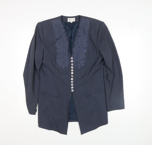Cartoon Fashion Women's Blue Size 12 Long Tailored Blazer Jacket