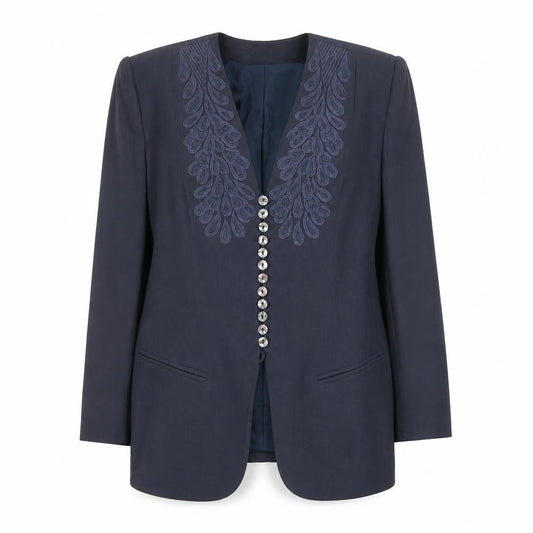 Cartoon Fashion Women's Blue Size 12 Long Tailored Blazer Jacket