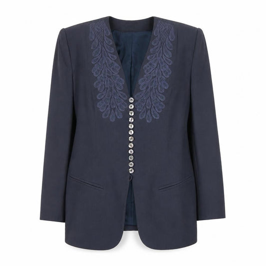Cartoon Fashion Women's Blue Size 12 Long Tailored Blazer Jacket