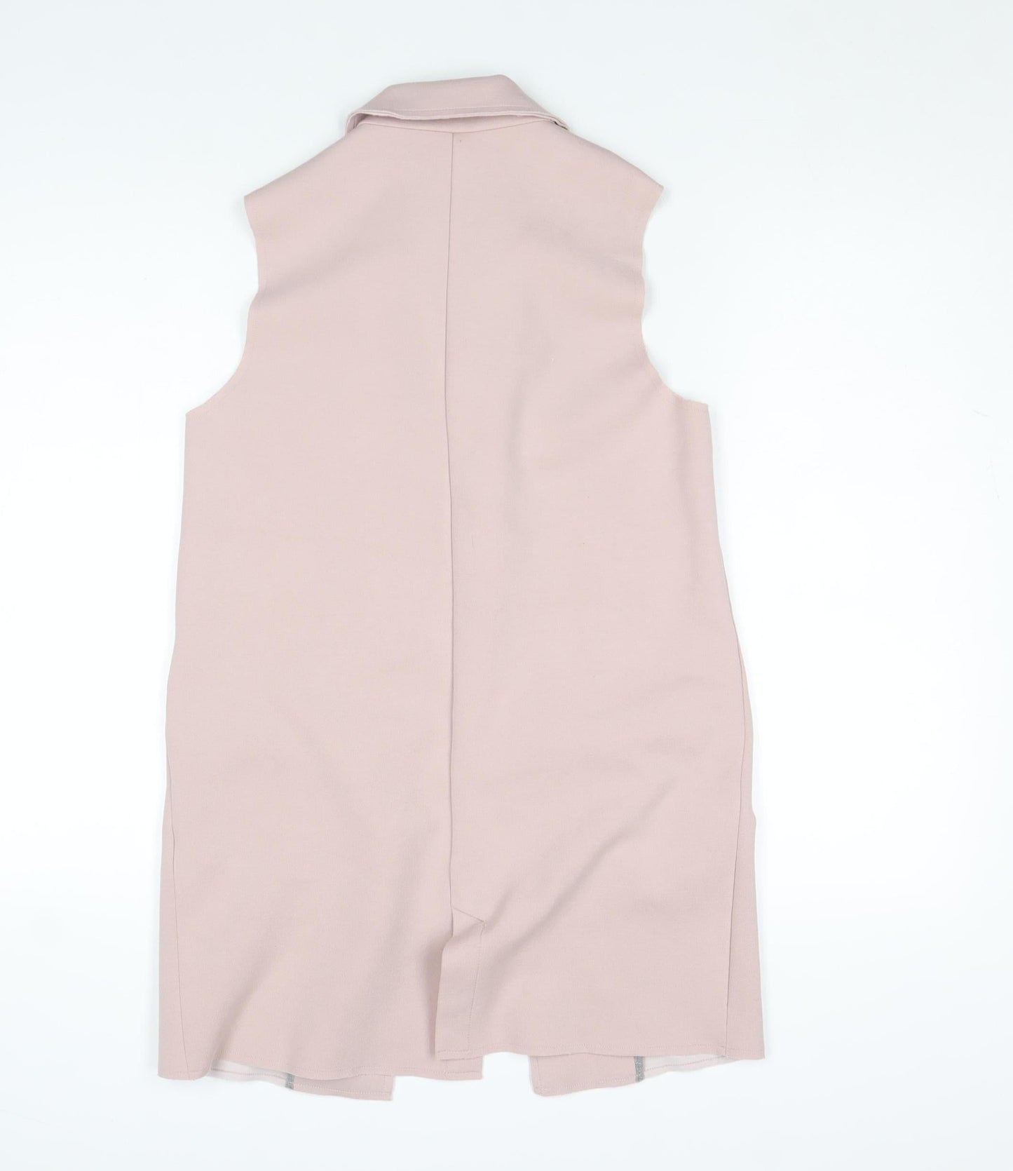 Topshop Women's Pink Long Sleeveless Waistcoat Size 8 Classic Style