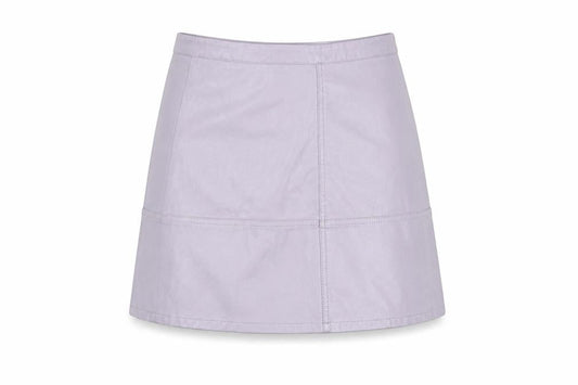 New Look Womens Lilac Faux Leather Straight Mini Skirt Size 10