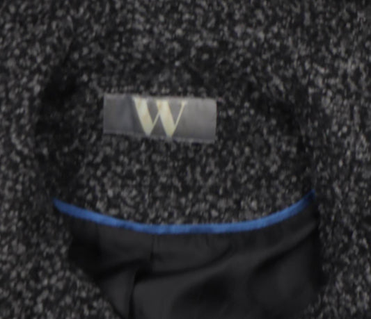 W Collection Women Grey Wool Blend Long Coatigan Size M