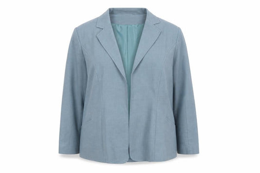 EWM Women Blue Size 20 Regular Fit Notch Lapel Lined Blazer