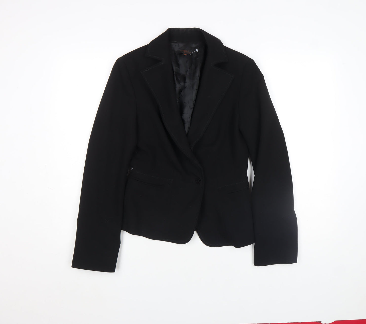 Mariella Rosati Women Black Size 14 Single-Breasted Blazer Jacket