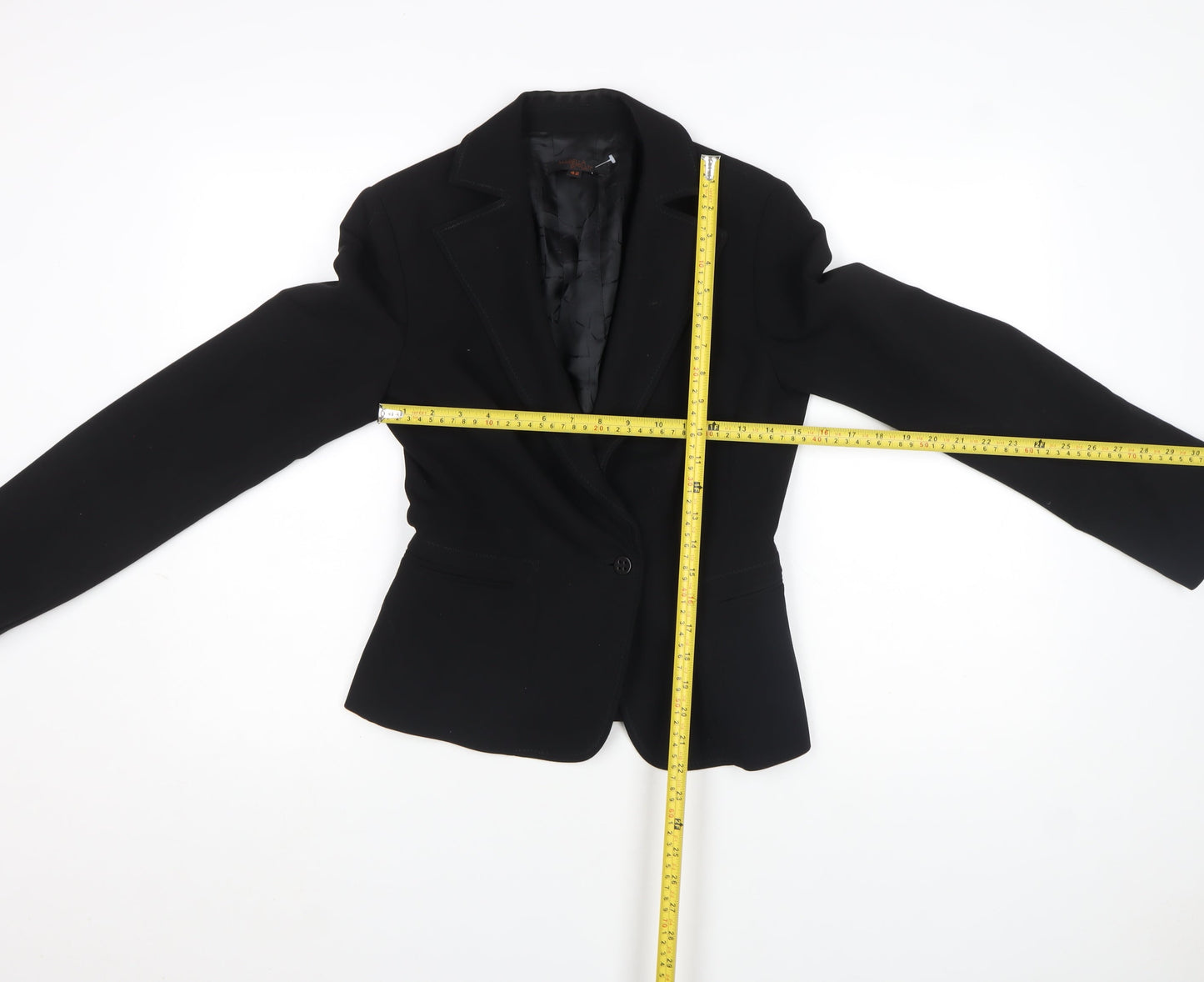 Mariella Rosati Women Black Size 14 Single-Breasted Blazer Jacket
