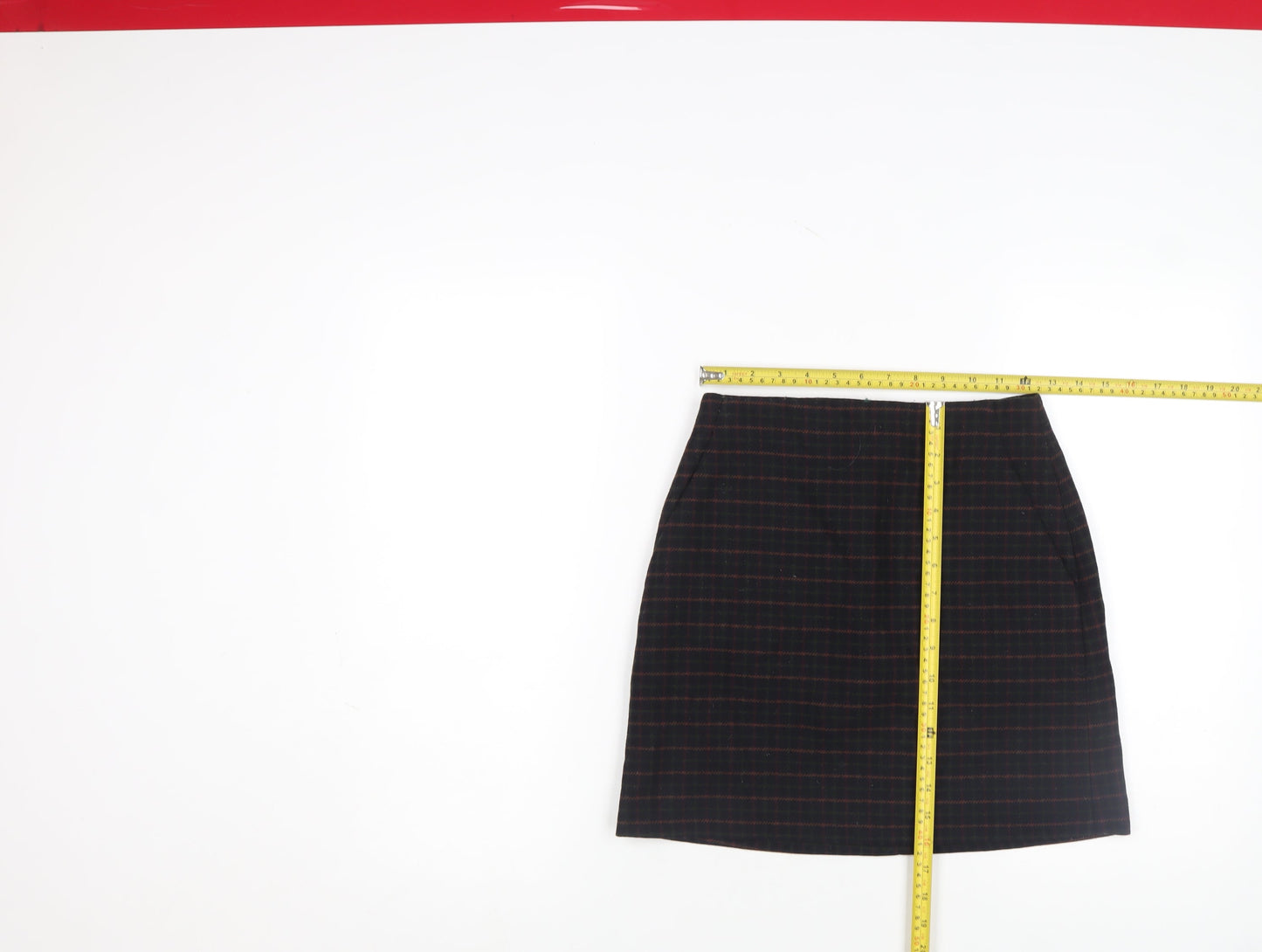 Uniqlo Women's Black Check Wool Blend Pencil Skirt Size 10