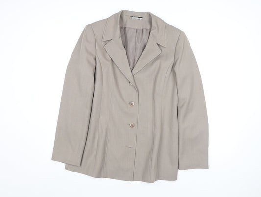 George Essentials Beige Women's Classic Blazer Size 12 Lined Workwear Jacket