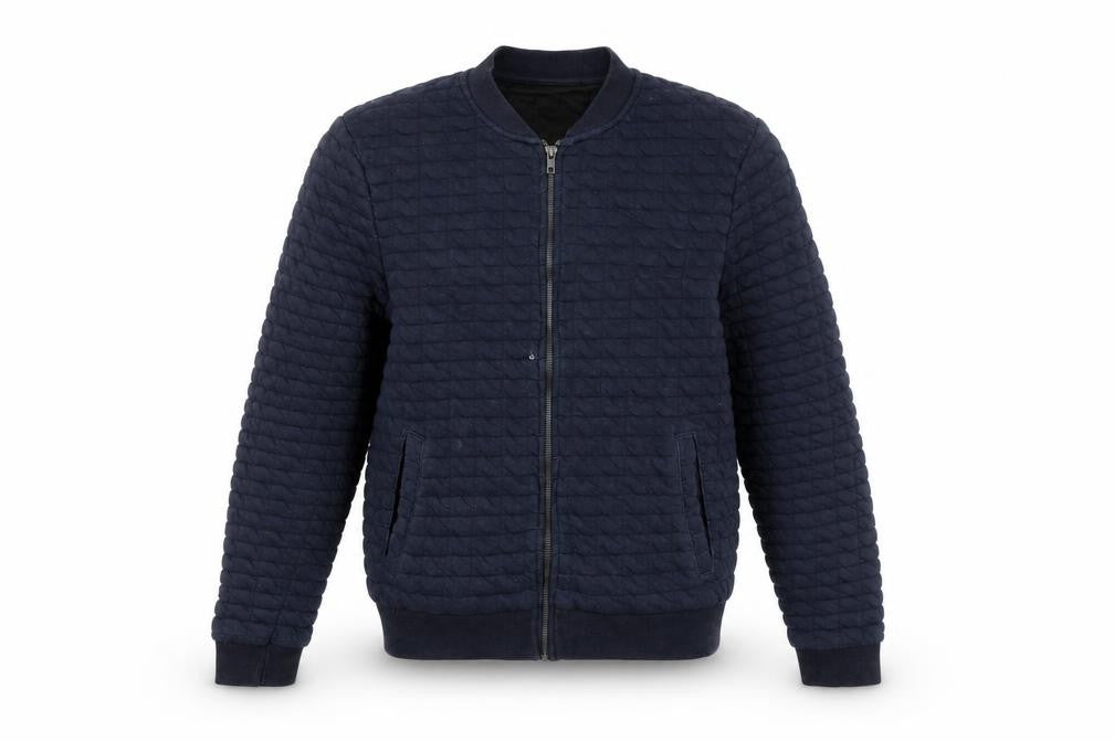 Topman Men’s Blue Quilted Bomber Jacket M Classic Fit