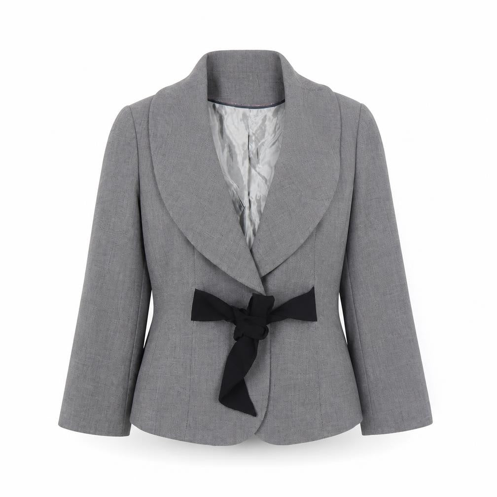 Marks & Spencer Women’s Grey Bow Blazer UK 14 Formal Jacket