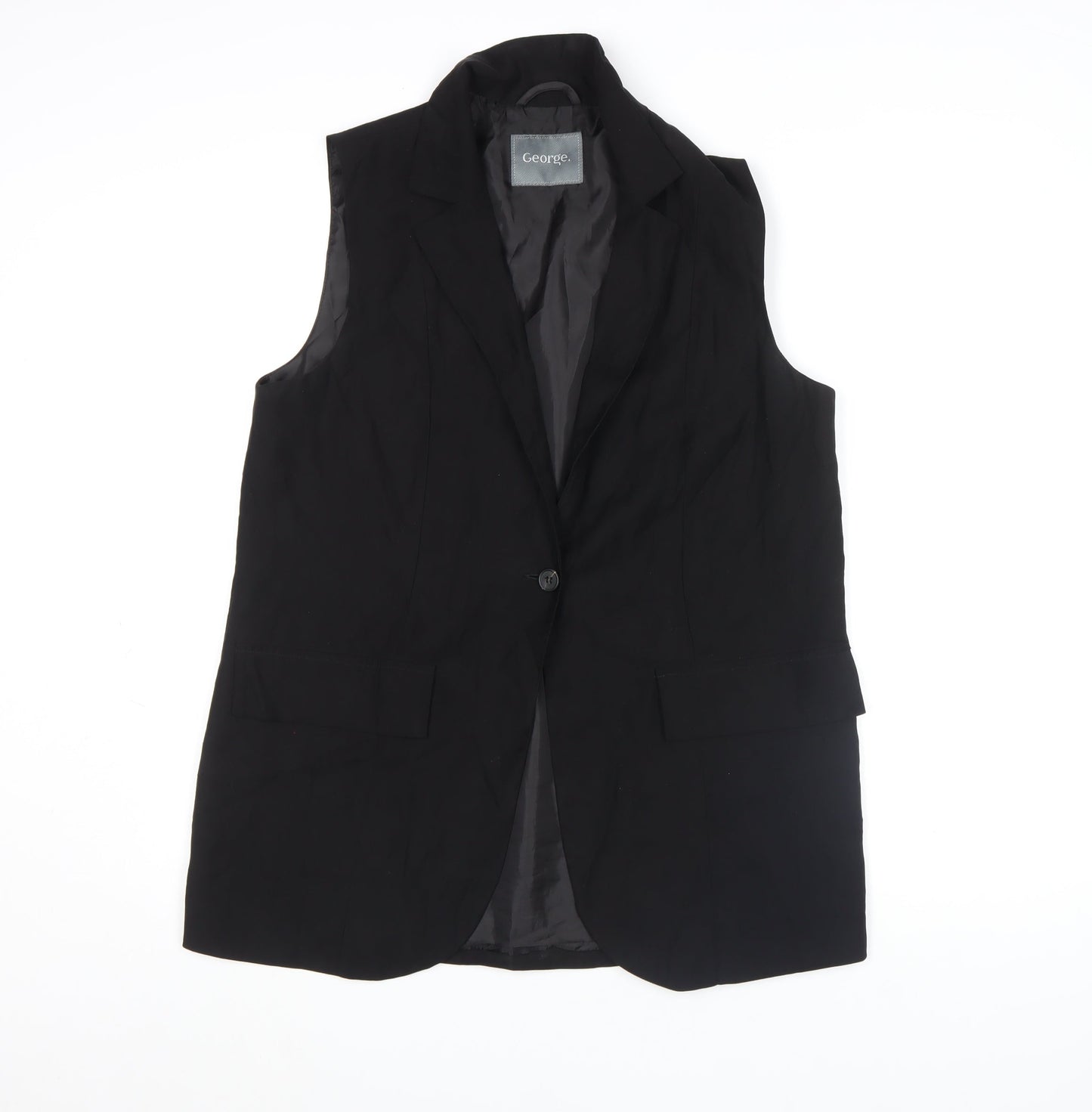 George Women's Black Size 12 Sleeveless Tunic Blouse