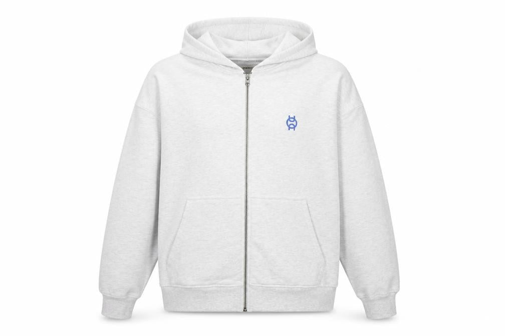 Legacy Studios Men Grey Full Zip Hoodie L Graphic Print Padel Team