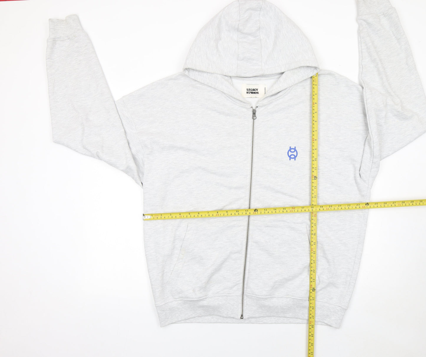 Legacy Studios Men Grey Full Zip Hoodie L Graphic Print Padel Team