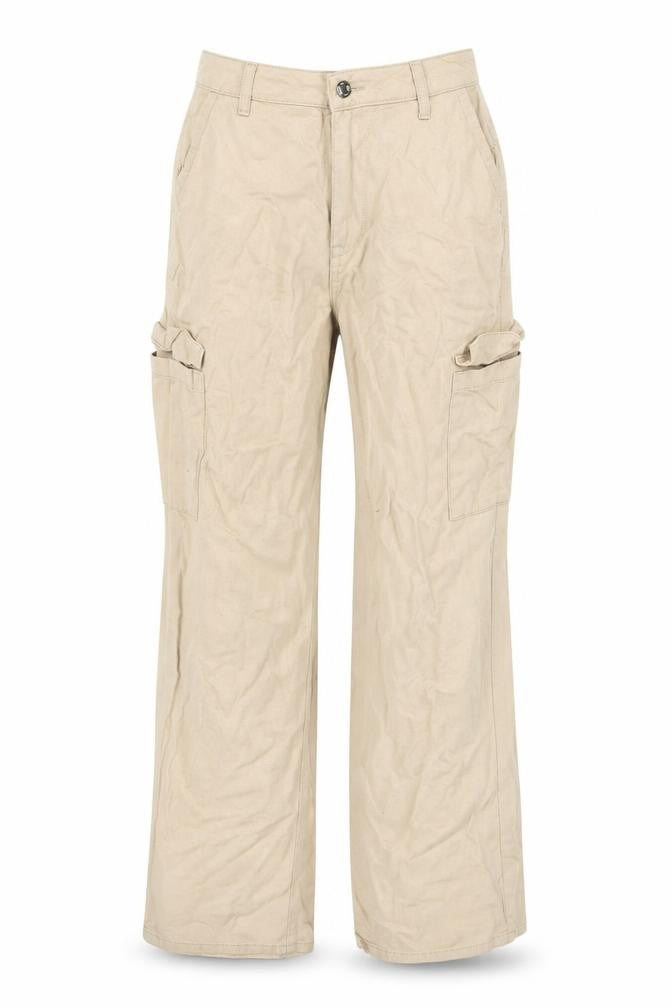 Denim Co Women Beige Cargo Trousers Size 6 Cotton Casual