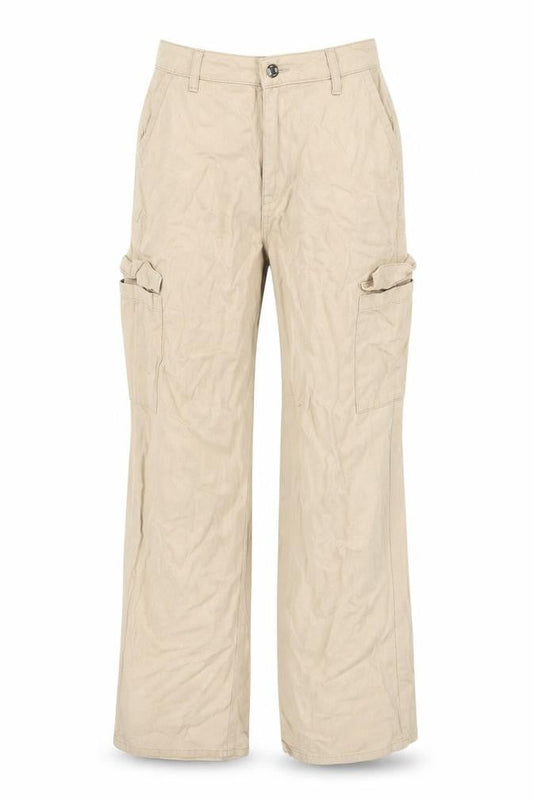 Denim Co Women Beige Cargo Trousers Size 6 Cotton Casual