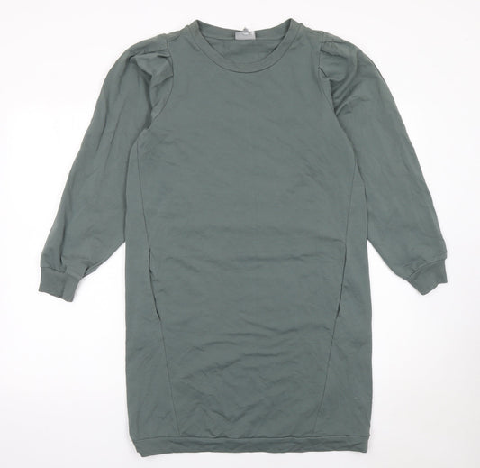 Oliver Bonas Women’s Green Jersey Knit Long Sleeve T-Shirt Dress Size 10