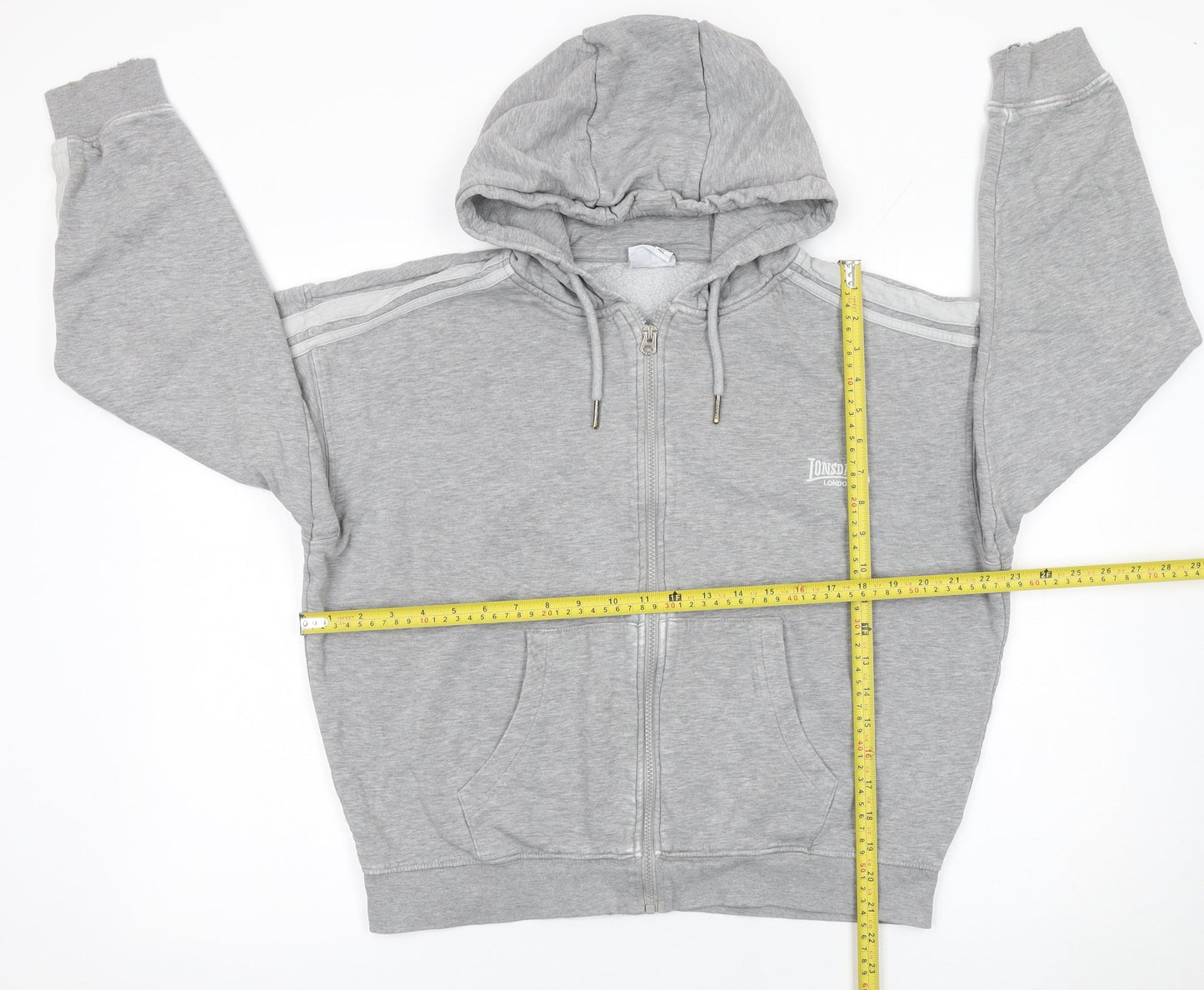 Lonsdale Women’s Grey Full Zip Hoodie Size 12 Cotton Blend