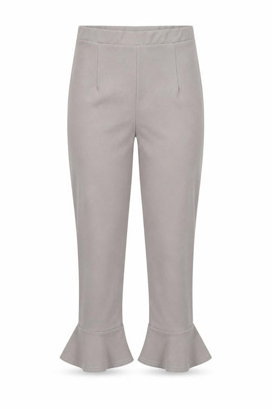 PRETTYLITTLETHING Women’s Beige Cropped Flared Jersey Trousers Size 12