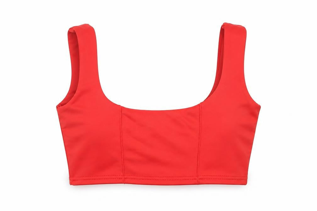 PRETTYLITTLETHING Women's Red Cropped Zip Tank Top Size 10