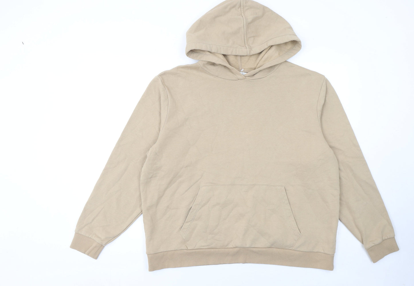Marks and Spencer Women’s Beige Hoodie Large Cotton Blend Pullover