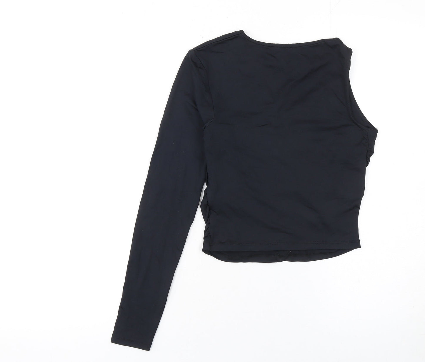 Clockhouse Women’s Black Asymmetrical Long Sleeve Cropped Top Size S