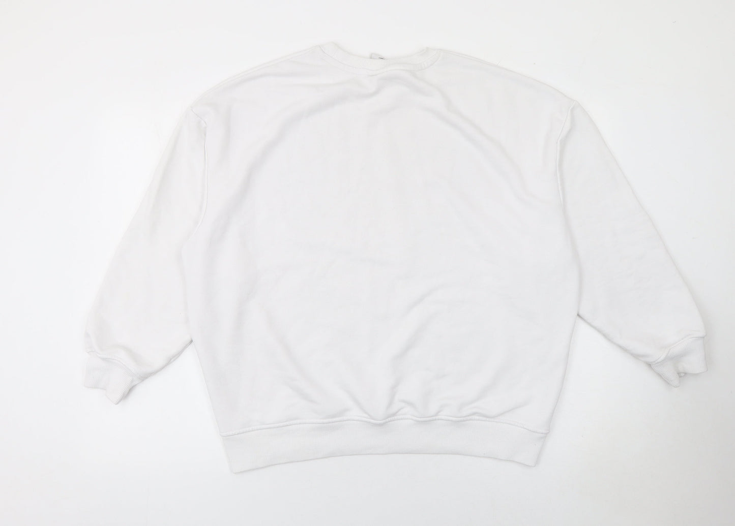 Disney Mickey Mouse Womens White Graphic Pullover Sweatshirt M 12/14