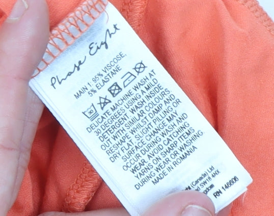 Phase Eight Women’s Orange Tunic Top Size 18 3/4 Sleeve Viscose Blend