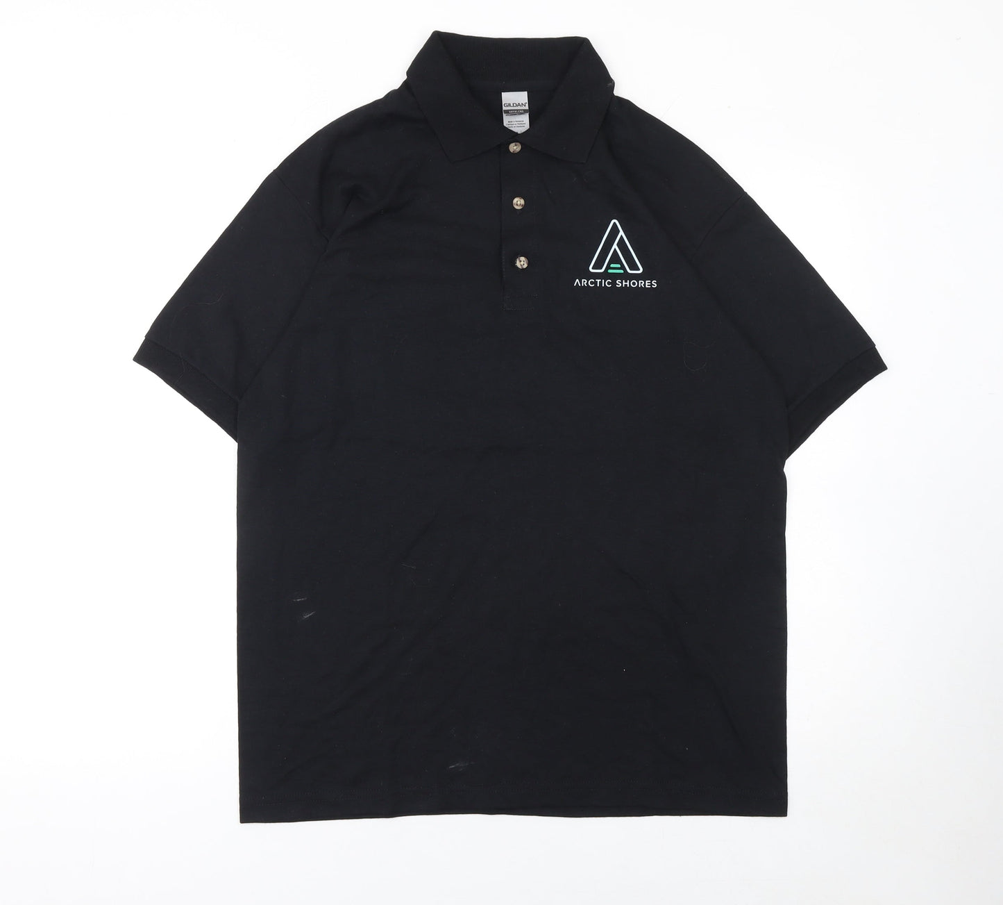 Gildan Mens Black Arctic Shores Embroidered Work Polo Shirt M