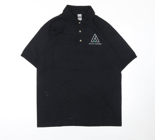 Gildan Mens Black Arctic Shores Embroidered Work Polo Shirt M