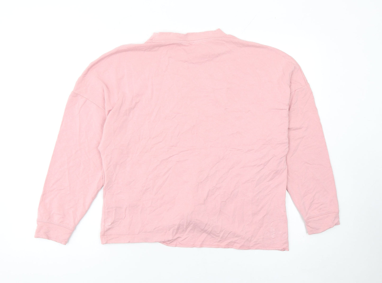 Marks and Spencer Women Pink Size 10 Cotton Elastane Long Sleeve Pullover Sweatshirt