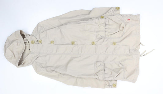 Jackpot Women's Beige Hooded Cotton Anorak Jacket Size S
