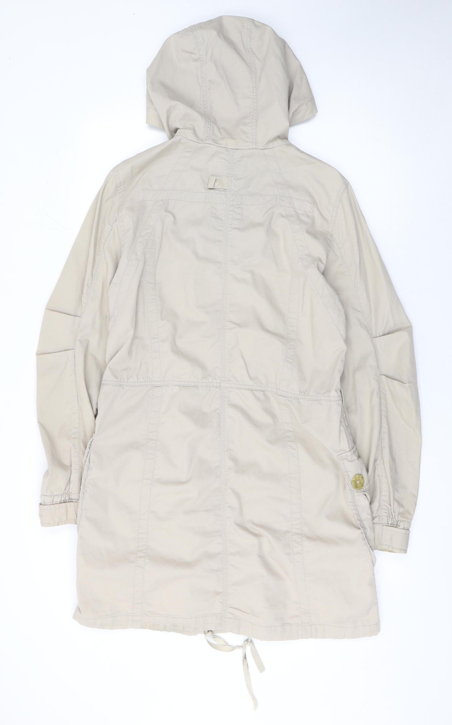 Jackpot Women's Beige Hooded Cotton Anorak Jacket Size S