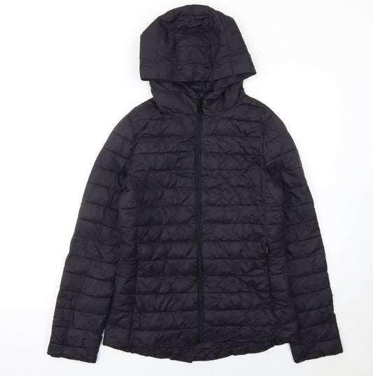 & Other Stories Womens Black Quilted Hooded Puffer Jacket M