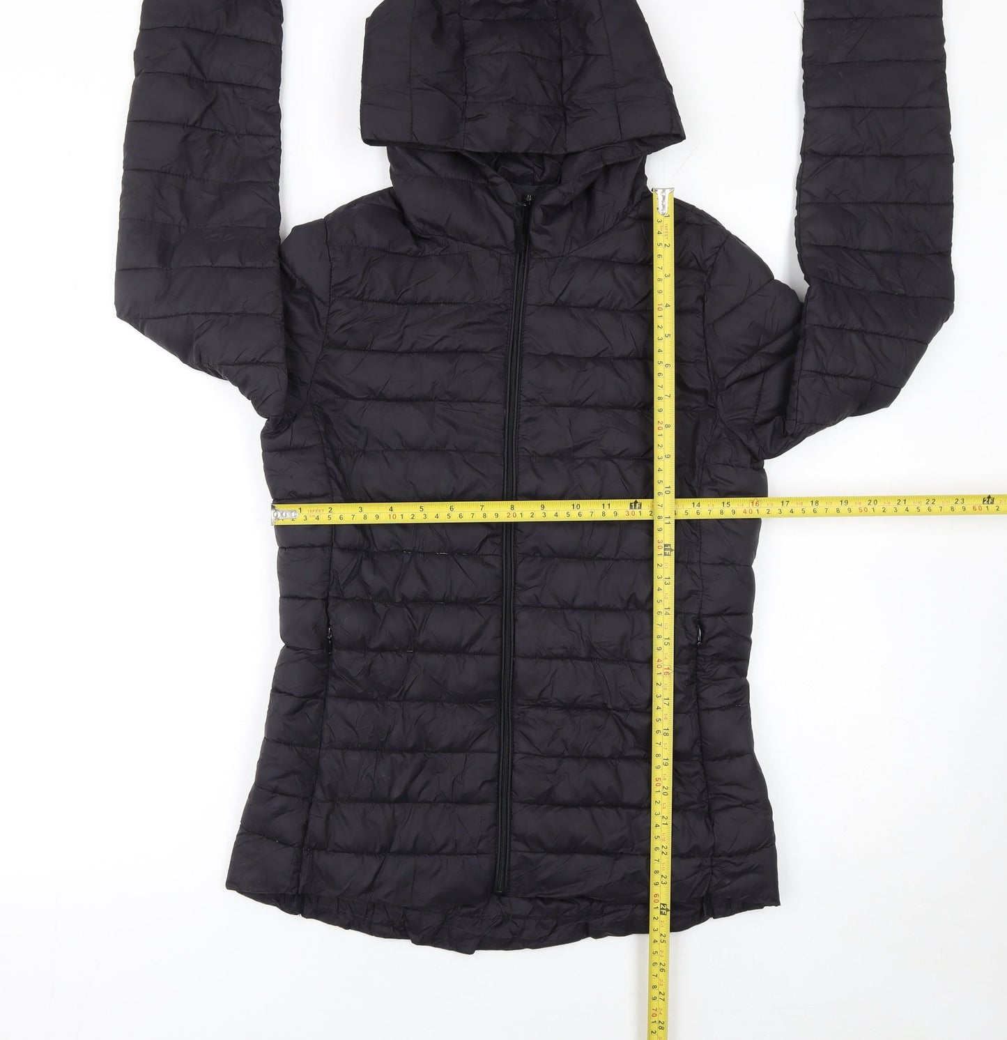 & Other Stories Womens Black Quilted Hooded Puffer Jacket M
