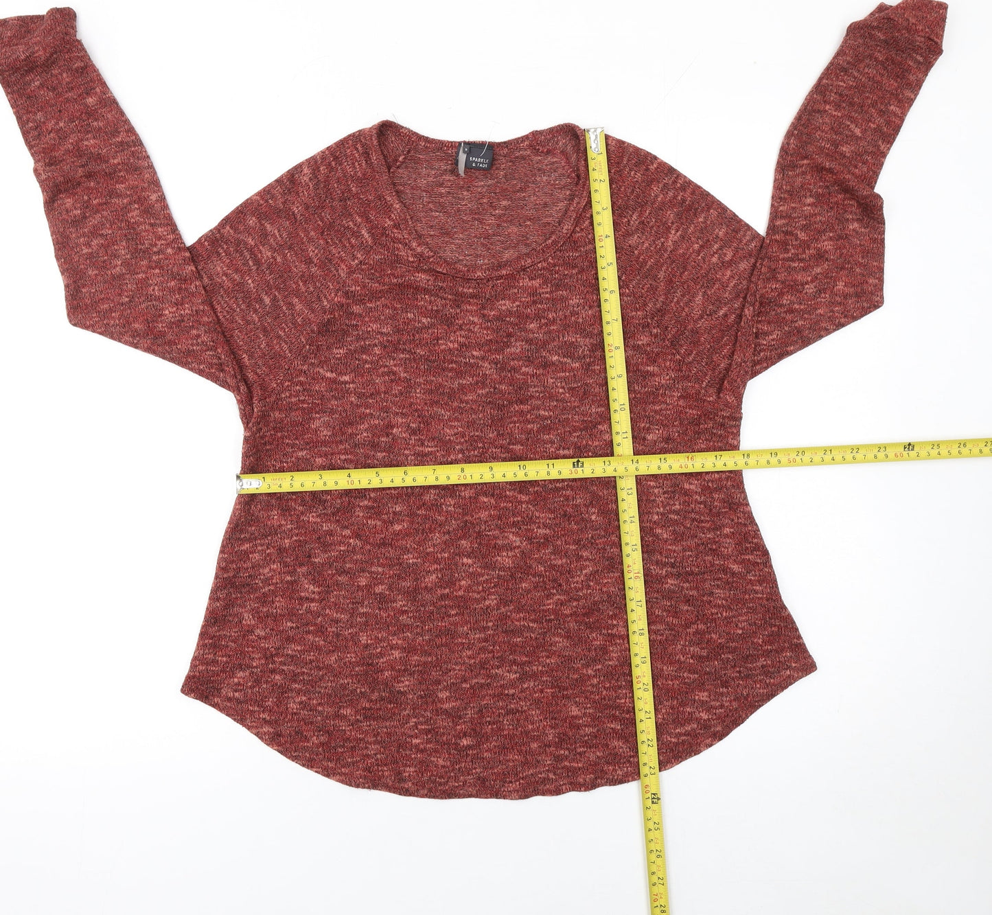 Sparkle & Fade Women’s Red Knit Pullover Jumper Size S