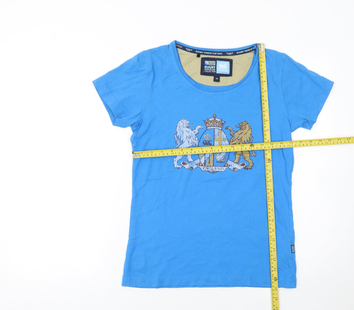 Canterbury Women's Blue Rugby World Cup 2015 Cotton T-Shirt Size 10