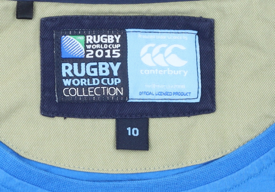 Canterbury Women's Blue Rugby World Cup 2015 Cotton T-Shirt Size 10