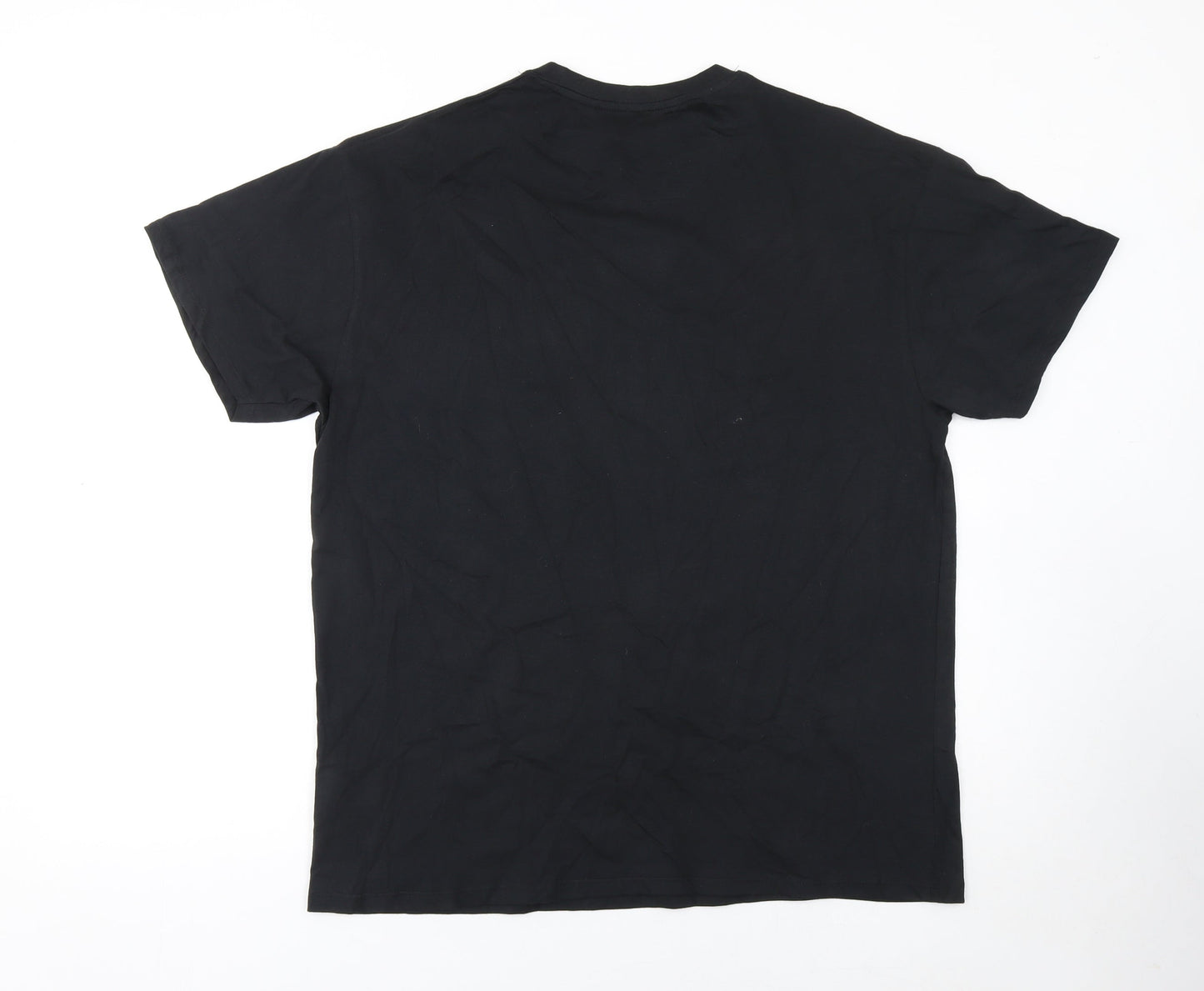 Threadbare Men's Black Rock Graphic Cotton T-Shirt Medium